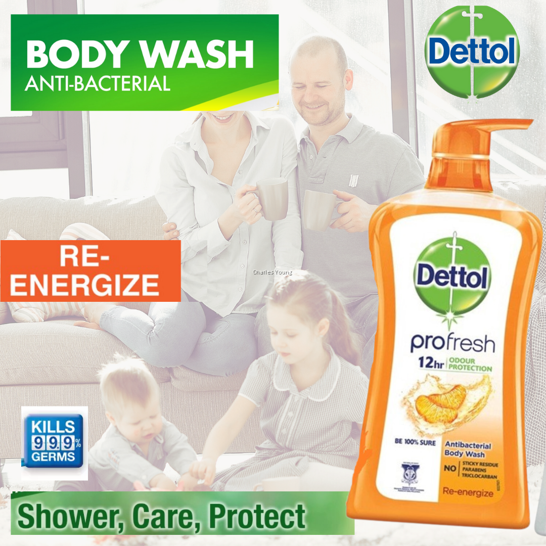 DETTOL ReEnergize Antibacterial Body Wash 250g / 500g