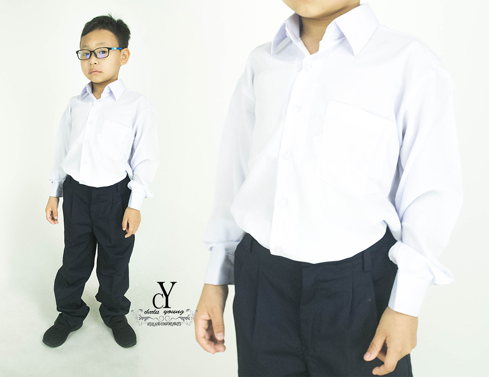 Cy 346sr White Kemeja Koshibo Sekolah Rendah Primary School Lengan Panjang
